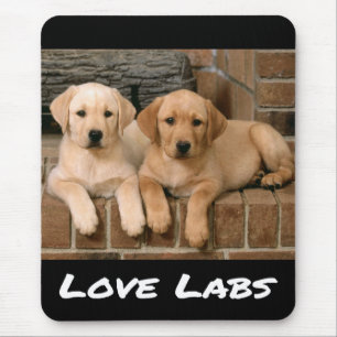 Love Yellow Labrador Retriever Puppy Dog Mouse Pad