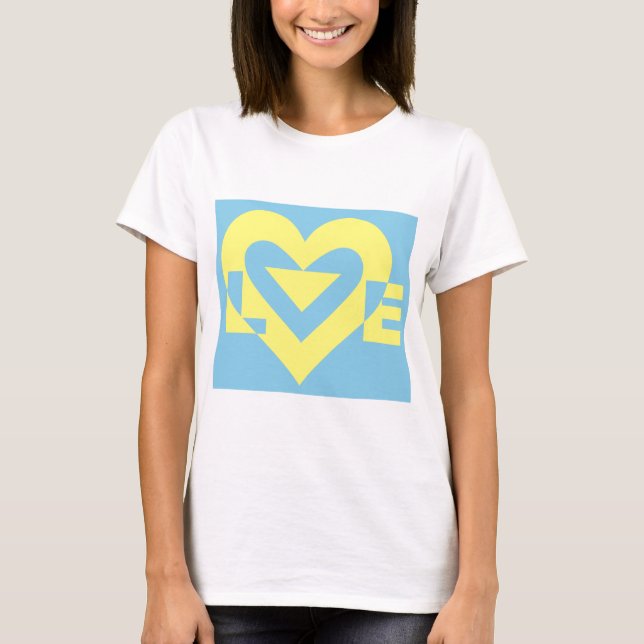 Love Yellow on Blue T-Shirt (Front)