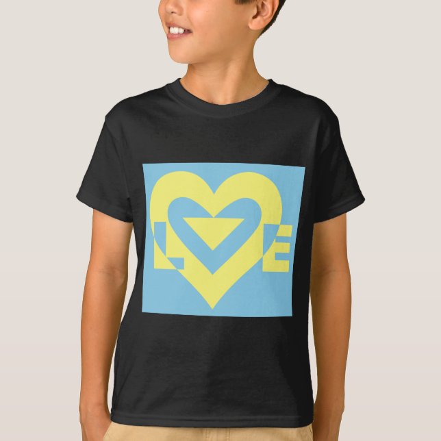 Love Yellow on Blue T-Shirt (Front)