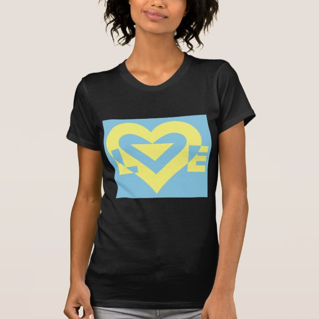 Love Yellow on Blue T-Shirt (Front)