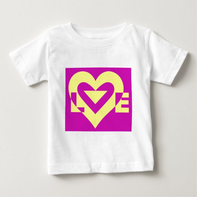 Love Yellow on Purple Baby T-Shirt (Front)