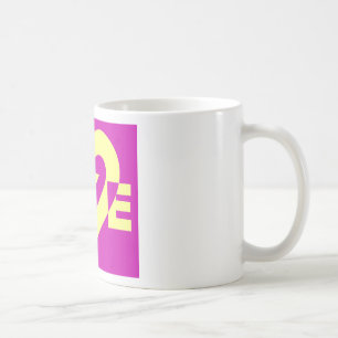 Love Yellow on Purple Coffee Mug