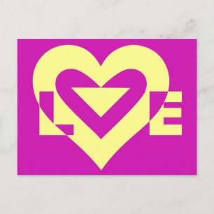 Love Yellow on Purple Postcard