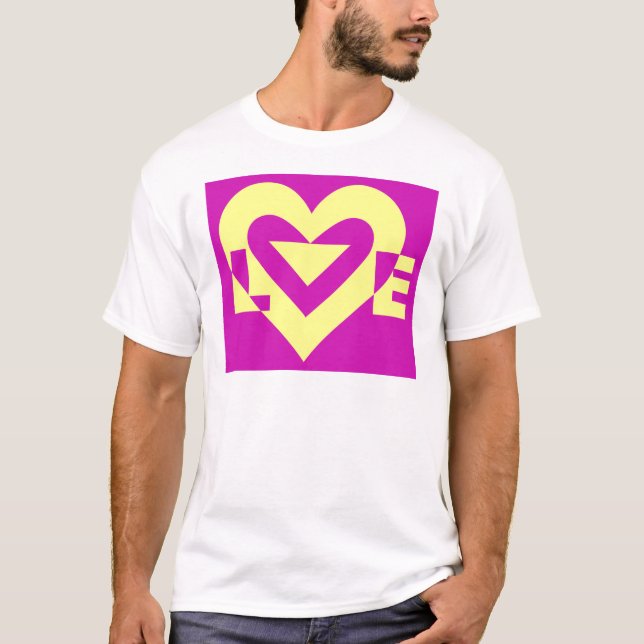 Love Yellow on Purple T-Shirt (Front)