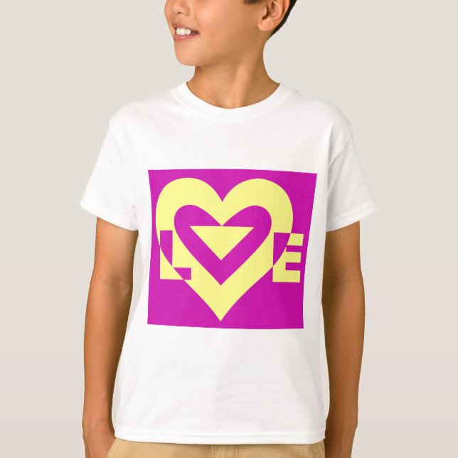 Love Yellow on Purple T-Shirt (Front)