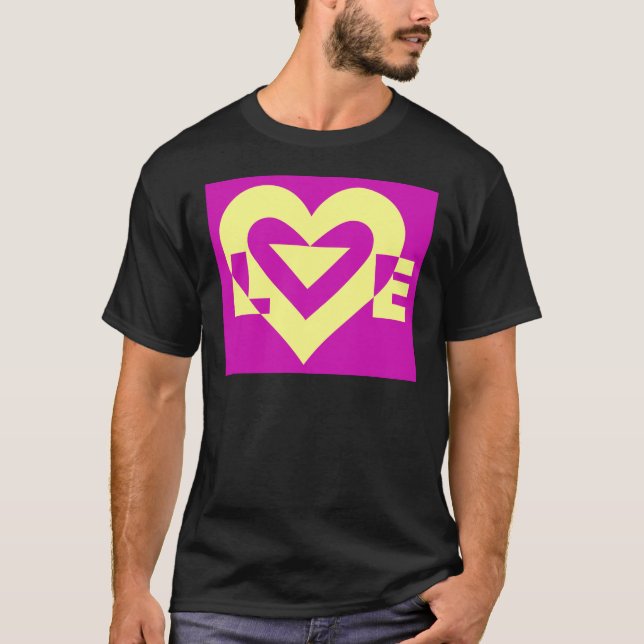 Love Yellow on Purple T-Shirt (Front)