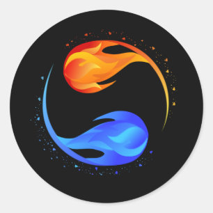 Love-Yin Yang-  Classic Round Sticker