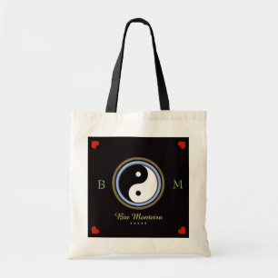 love yin yang symbol, personalised tote bag