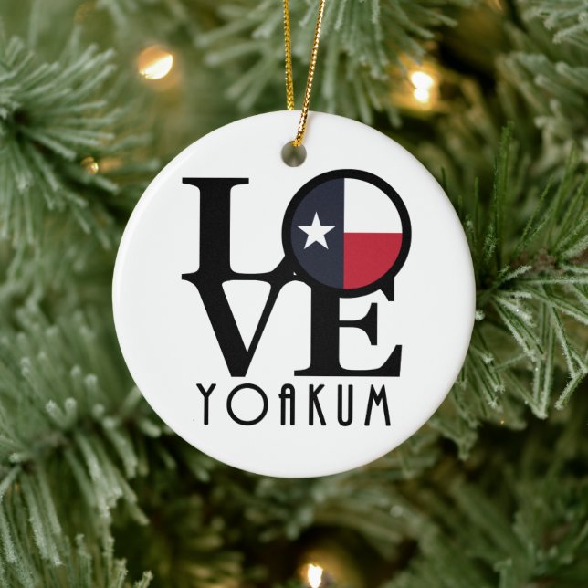 LOVE Yoakum Texas Ceramic Ornament (Tree)