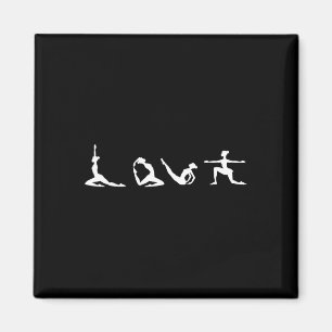 Love Yoga Typography Cute Meditation Pose Yoga Lov Magnet