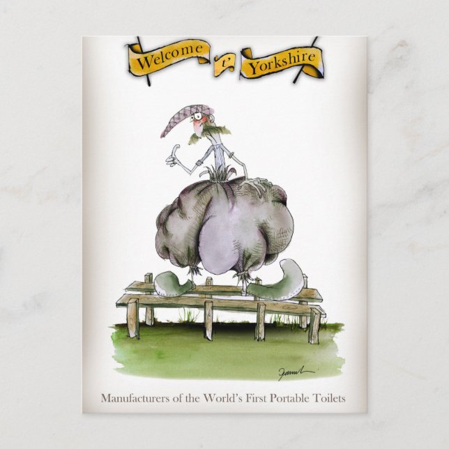 Love Yorkshire portable toilet invention Postcard (Front)