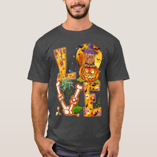 Love Yorkshire Terrier Witch Pumpkin Scary Hallowe T-Shirt