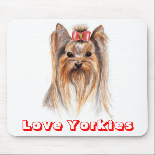 Love Yorkshire TerrierPuppy Dog Painting Mousepad