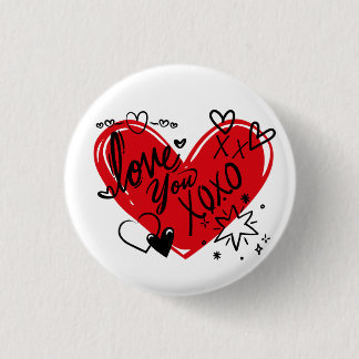 Love you 3 cm round badge