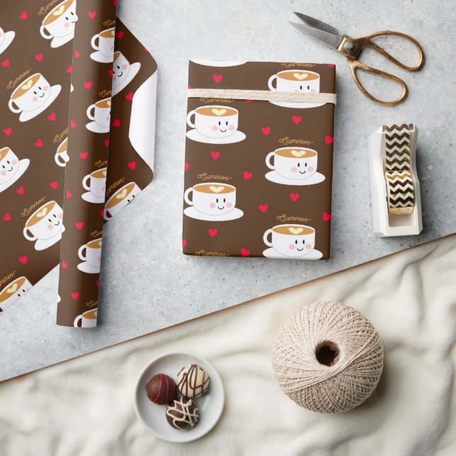 Love You A Latte Personalised Wrapping Paper (Crafts)