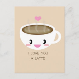 Love You a Latté Postcard