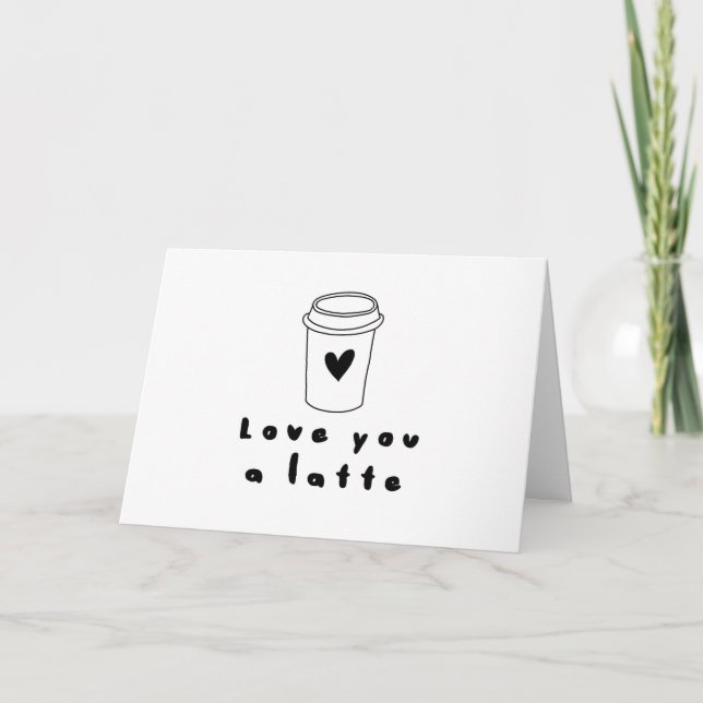 love you a latte thank you card (Front)