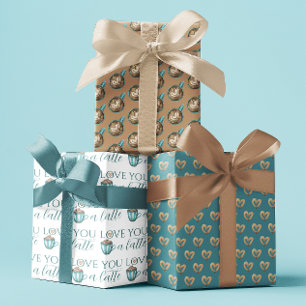 Love You A Latte Wrapping Paper Sheets 
