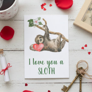 Love you a Sloth Anniversary Valentine's Day Card
