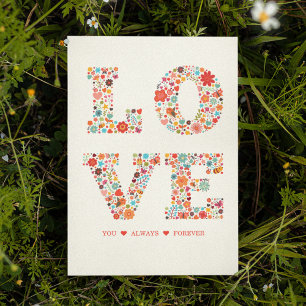 "LOVE You, Always, Forever" Retro Floral Love Card