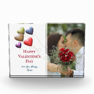 Love You Always Happy Valentines Heart Balloon Photo Block