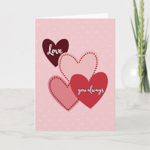 Love You Always Hearts Card