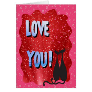 "Love You" and Two Lucky Black Cats