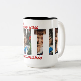 Love You Auntie Custom Name / Photo Gift Two-Tone Coffee Mug