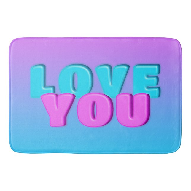 love you bath mat (Front)