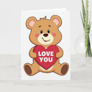 Love You Bear Heart Card