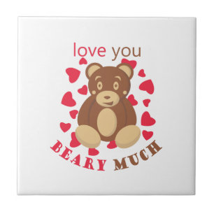 Love you beary much for Valentine's Day Ceramic Tile