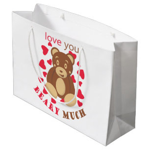 Love you beary much for Valentine's Day Large Gift Bag