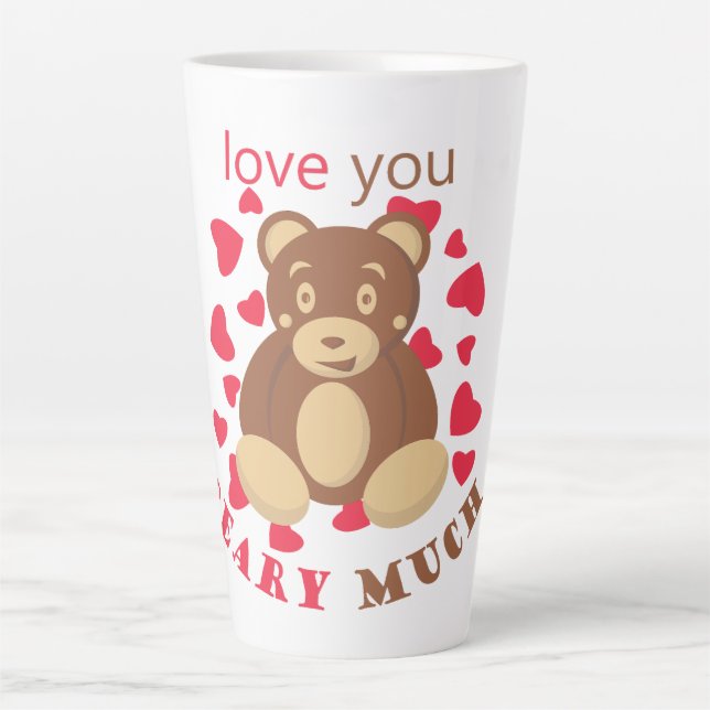 Love you beary much for Valentine's Day Latte Mug (Front)