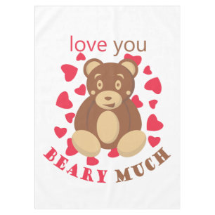 Love you beary much for Valentine's Day Tablecloth