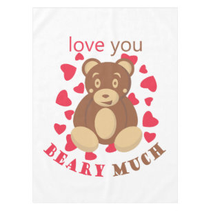 Love you beary much for Valentine's Day Tablecloth