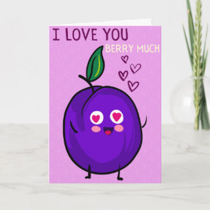 Love You Berry Much Funny Valentine Card