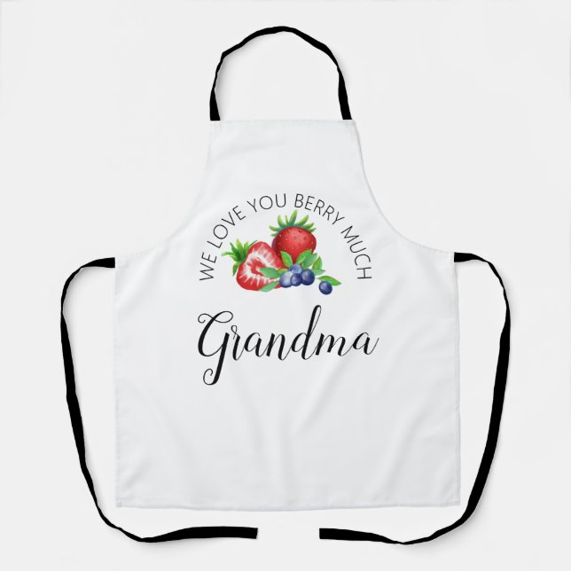 Love You Berry Much Grandma Apron (Front)