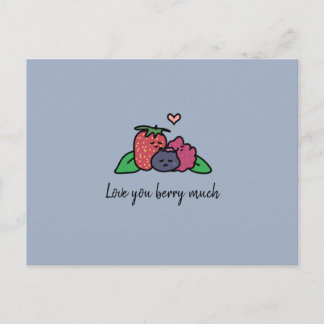 "Love you berry much" Postcard
