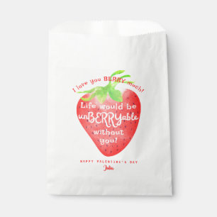 Love You Berry Much Strawberry Sweet Valentines Favour Bag