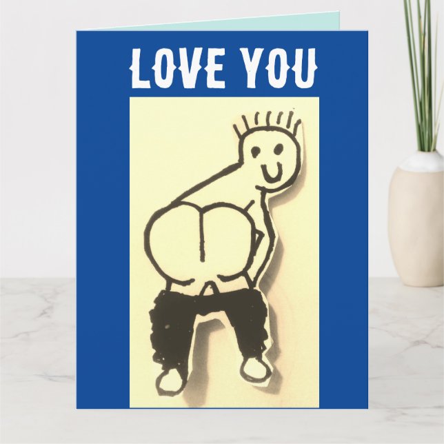 LOVE YOU BIRTHDAY FUNNY MOONED BIG BIRTHDAY CARD (Front)