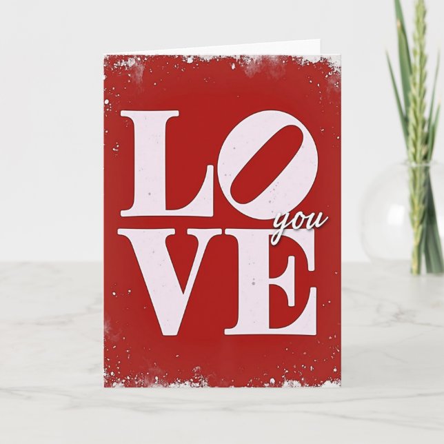 Love You Bold Red Graphic Card (Front)