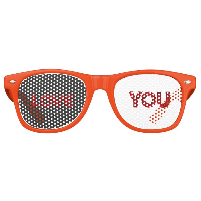 Love You – Bold Romantic Typography Retro Sunglasses (Front)