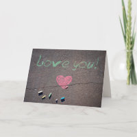 Love You chalk drawing