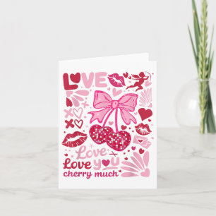 Love You Cherry Much Retro Valentines Day Heart Co Card
