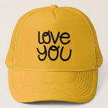 Love You Classic Men's Modern Adorable  Trucker Hat<br><div class="desc">Express your style with a stylish men's trucker hat. Whether you're gearing up for an office meeting or taking a family vacation, we've got the perfect trucker hat for you. With fun designs and versatile colours, our trucker hat will help make all of your occasions special. Purchasing one of our...</div>