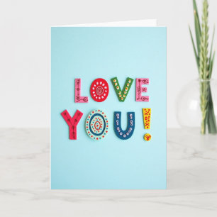 Love You Colorful Letter Card