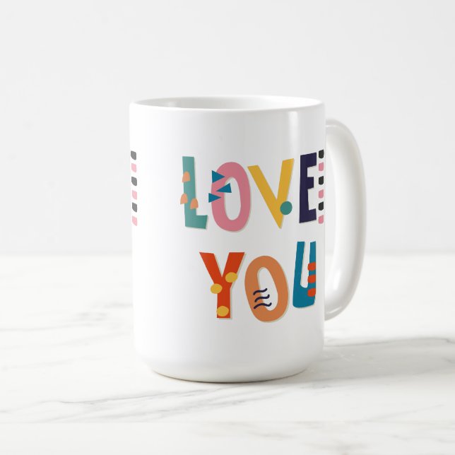 Love You Colours Coffee Mug (Front Right)