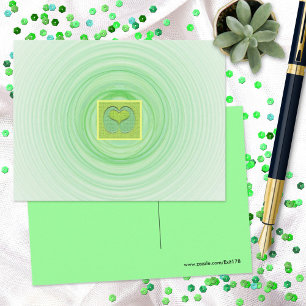 Love You Concept Framed Green Heart In Spirals Postcard