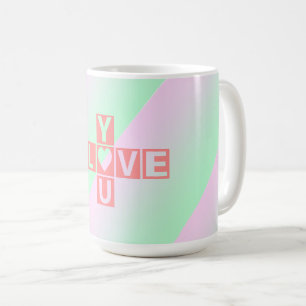 Love you crossword , Valentine Day,Heart,text Coffee Mug