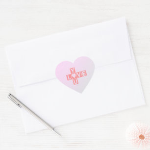 Love you crossword , Valentine Day,Heart,text    Heart Sticker